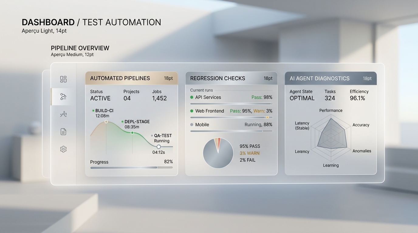 MI HUB Tech QA Dashboard ve Test Otomasyonu Ekranı